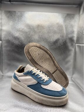 denim platform sneakers Blue white